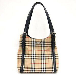 Burberry Blue Label Check Tote Bag Beige Black Nova